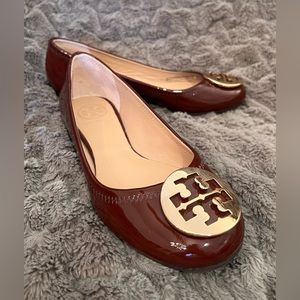 Tory Burch Claire Patent Ballet Flats EUC